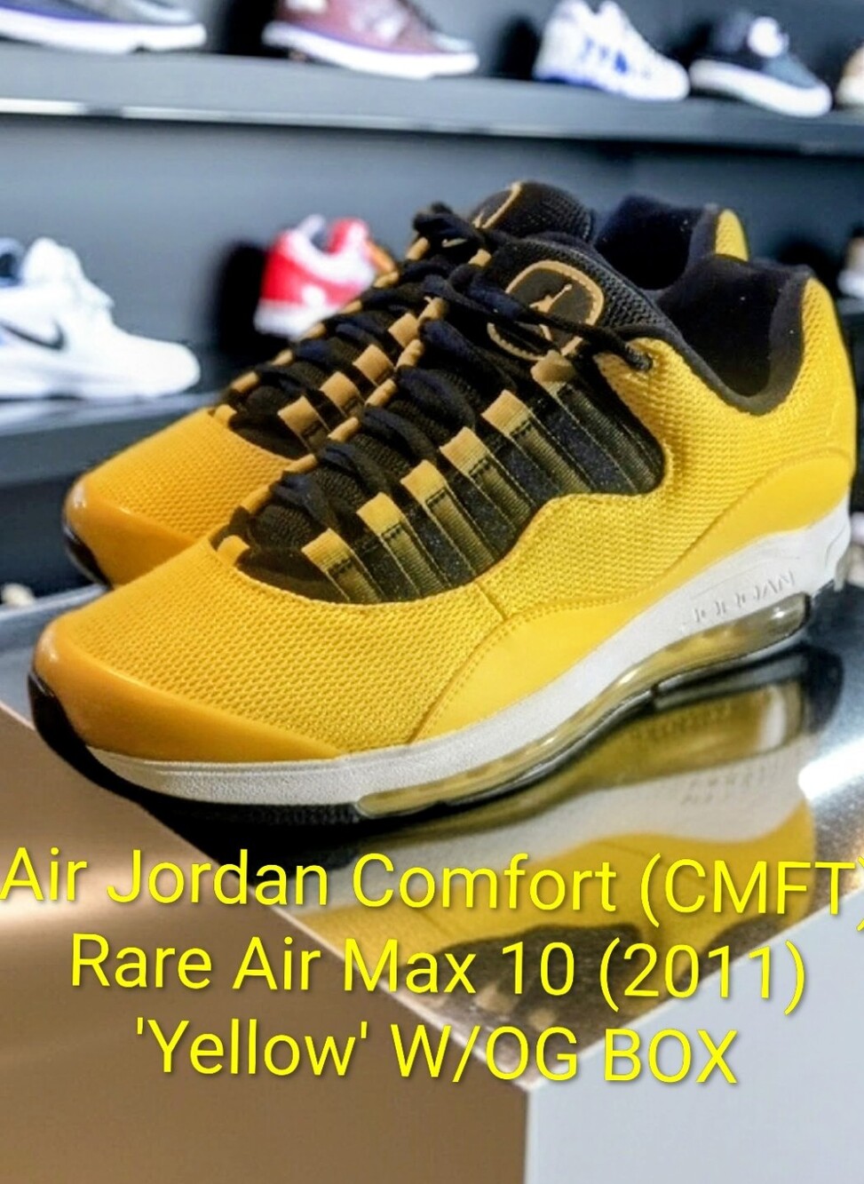 Air Jordan Comfort (CMFT) Rare Air Max 10 (2011) 'Yellow' Men 9.5 W 11 EUC W/BOX
